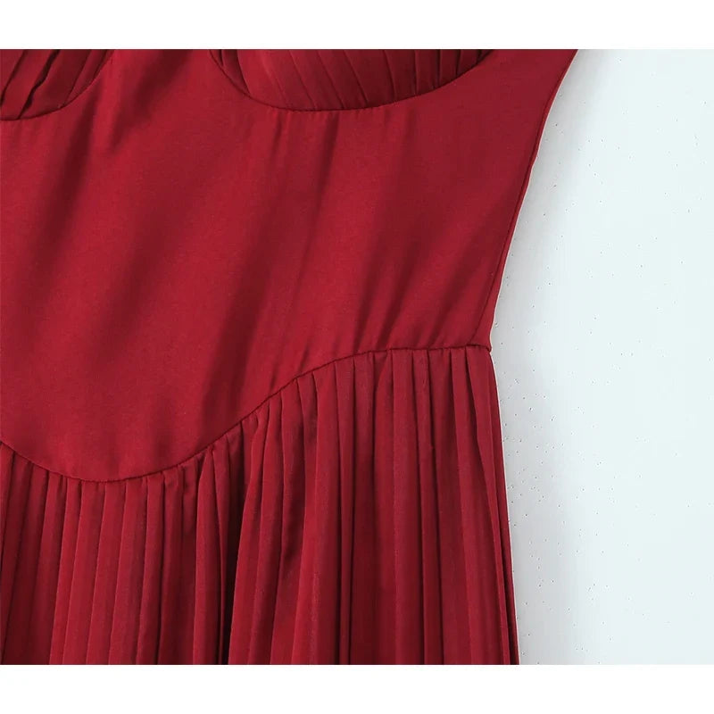 Sexy Elegant Wine Red Pleated Strapless Dresses Fit And Flare Long Evening Party Dresses