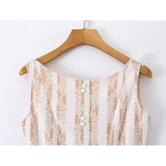 Elegant Girls O Neck Sleeveless Sexy Backless Lace Dresses Summer Chic Lady Cocktail Party Vestidos