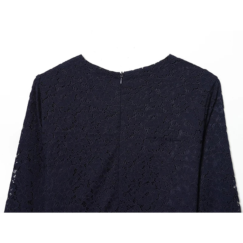 Navy Blue Lace Mini Dresses