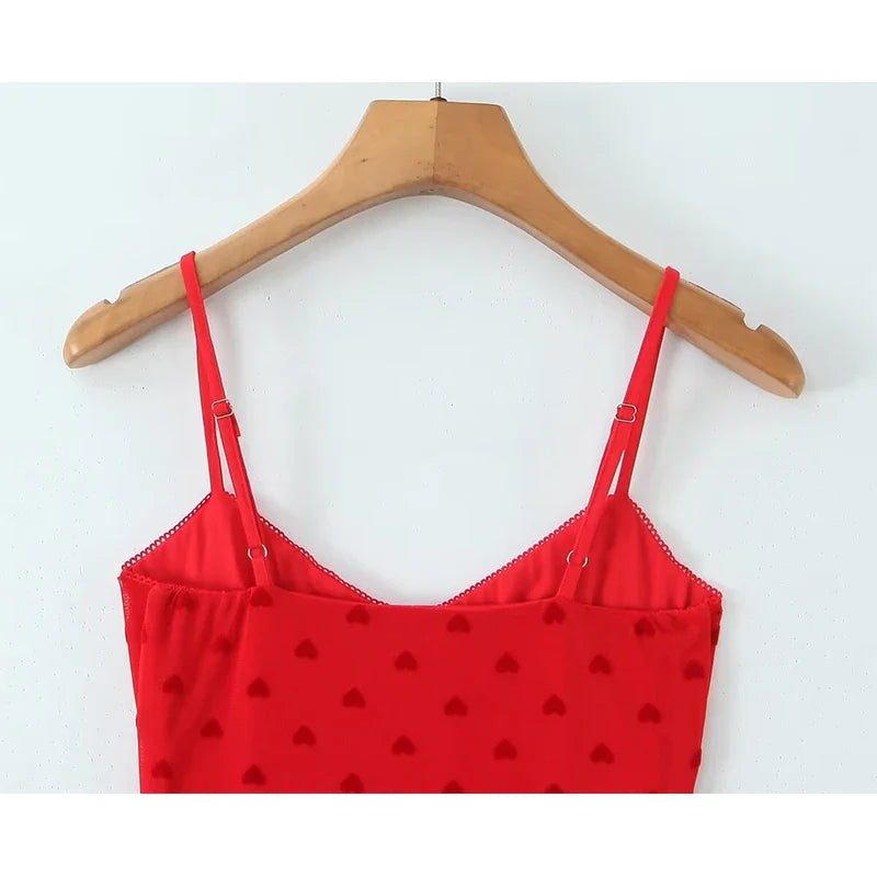 Retro Low Neck Mini Camisole Dresses