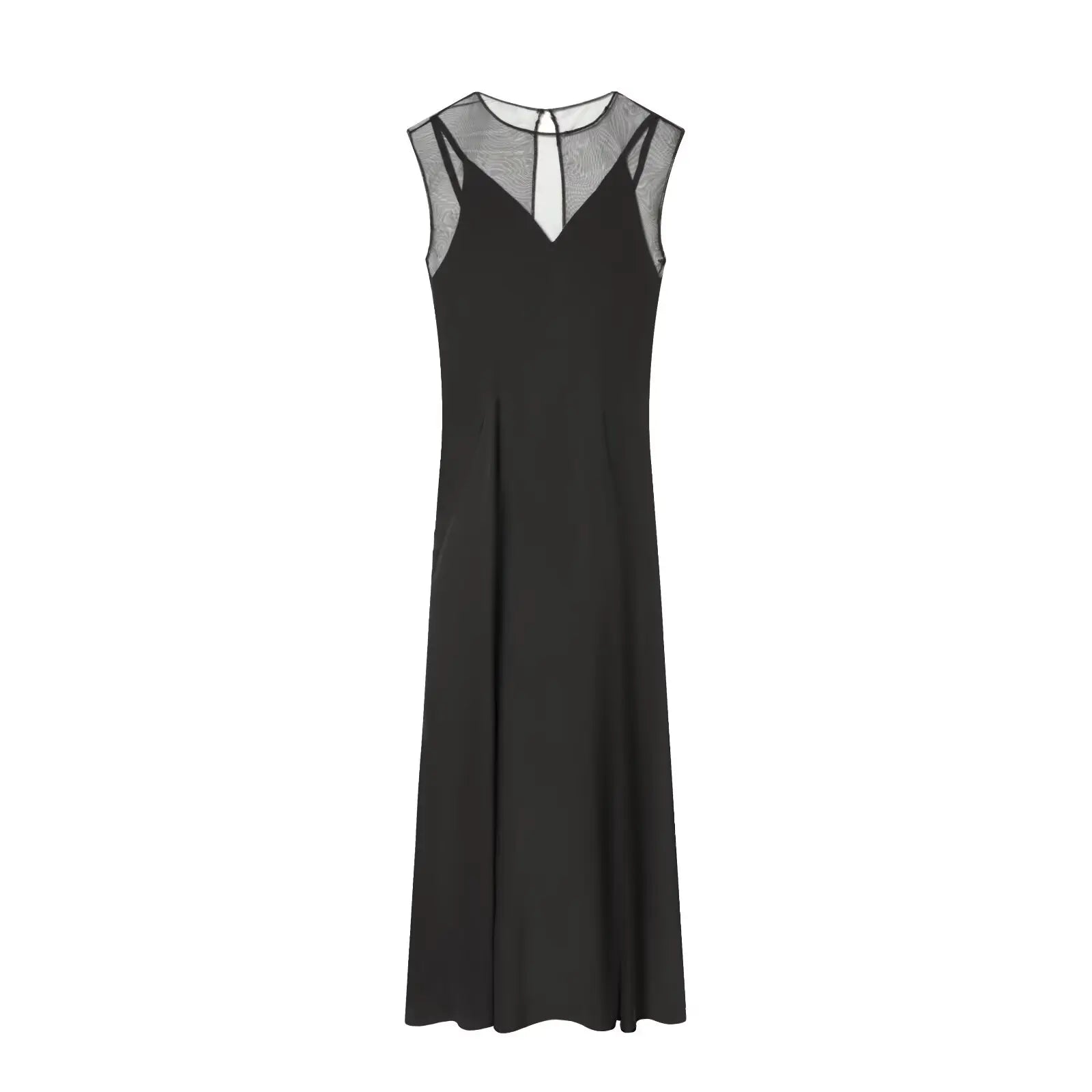 Sexy Semi-Sheer Elegant Black Long Dresses