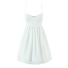Sexy Spaghetti Straps White Mini Summer Dresses