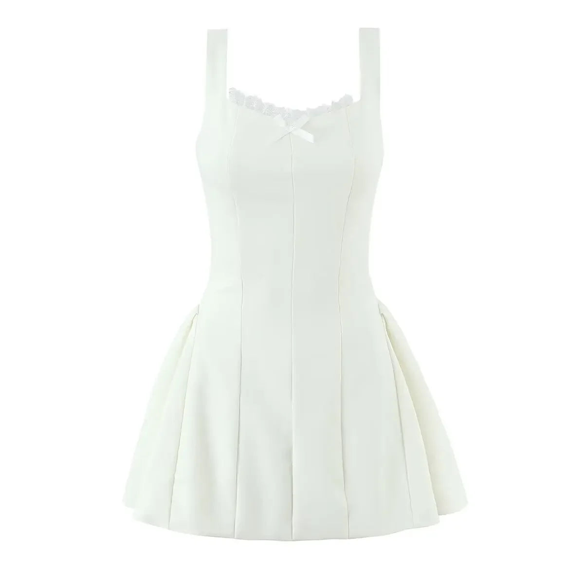 Sexy Girls French Style Lace Trim Black White Elegant Mini Dresses