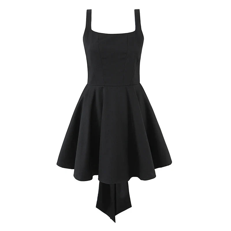 Sexy Backless Sling Red Big Bow Dresses