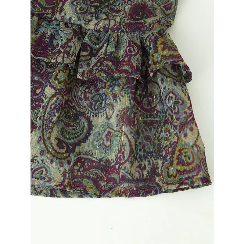 Spring Vintage Printed Mini Dresses