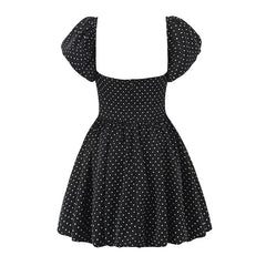 Sexy Off Shoulder Polka Dot Mini Dresses For Short Sleeve A-line Summer Holiday Party Dresses