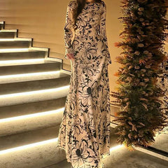 Elegant Floral Print Robe Dresses