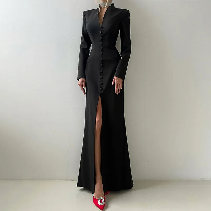 Ladies Temperament Long Sleeved Party Dresses