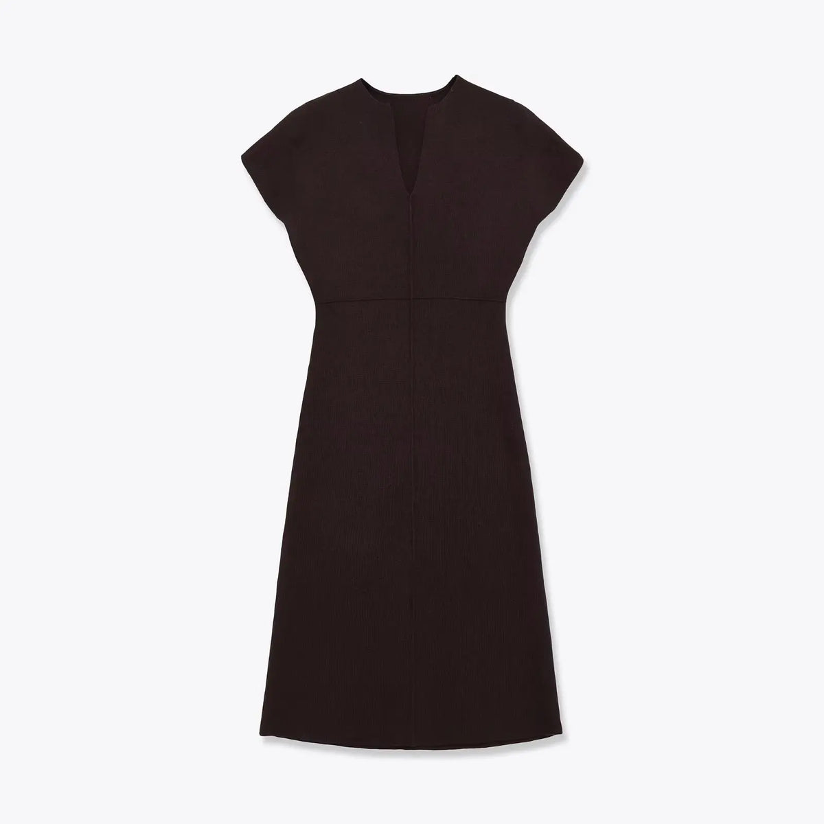 Brown Knit A-line Midi Dresses