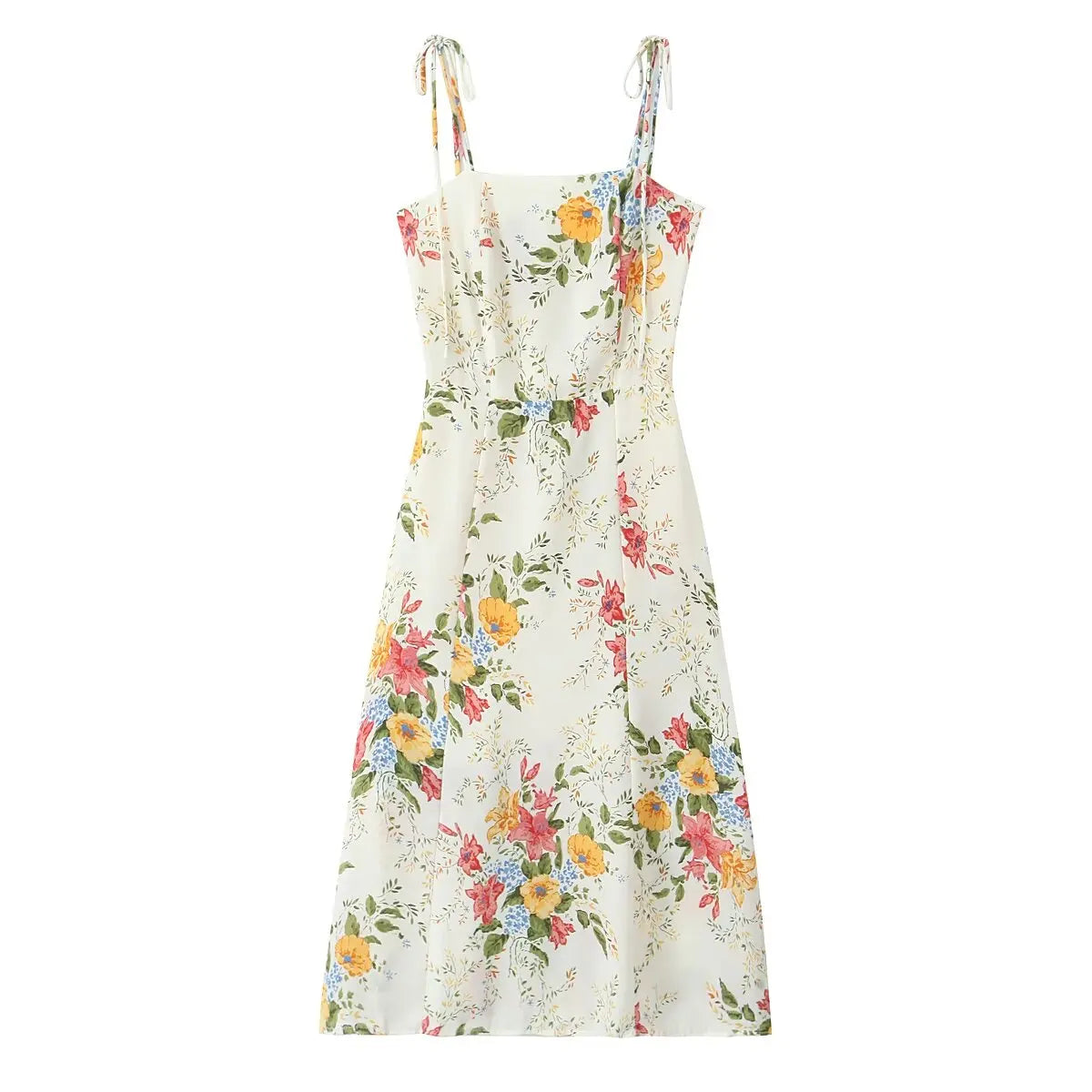 French Style Floral Print Sexy Spaghetti Straps Dresses