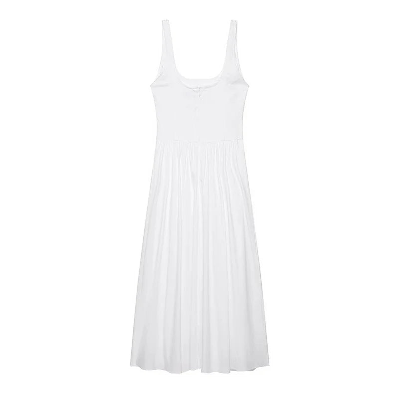 White Corset-Style Midi Dresses