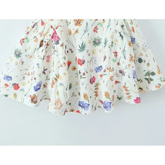 Multicolor Floral Print Sling Short Dresses