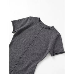 Sexy Casual Short Sleeve Round Neck Soft Knit Mini Dresses