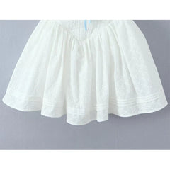 White Holiday Summer Dresses Floral Embroidery Low Waist A-line Sling Mini Dresses