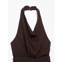 Brown Halter Mini Dresses