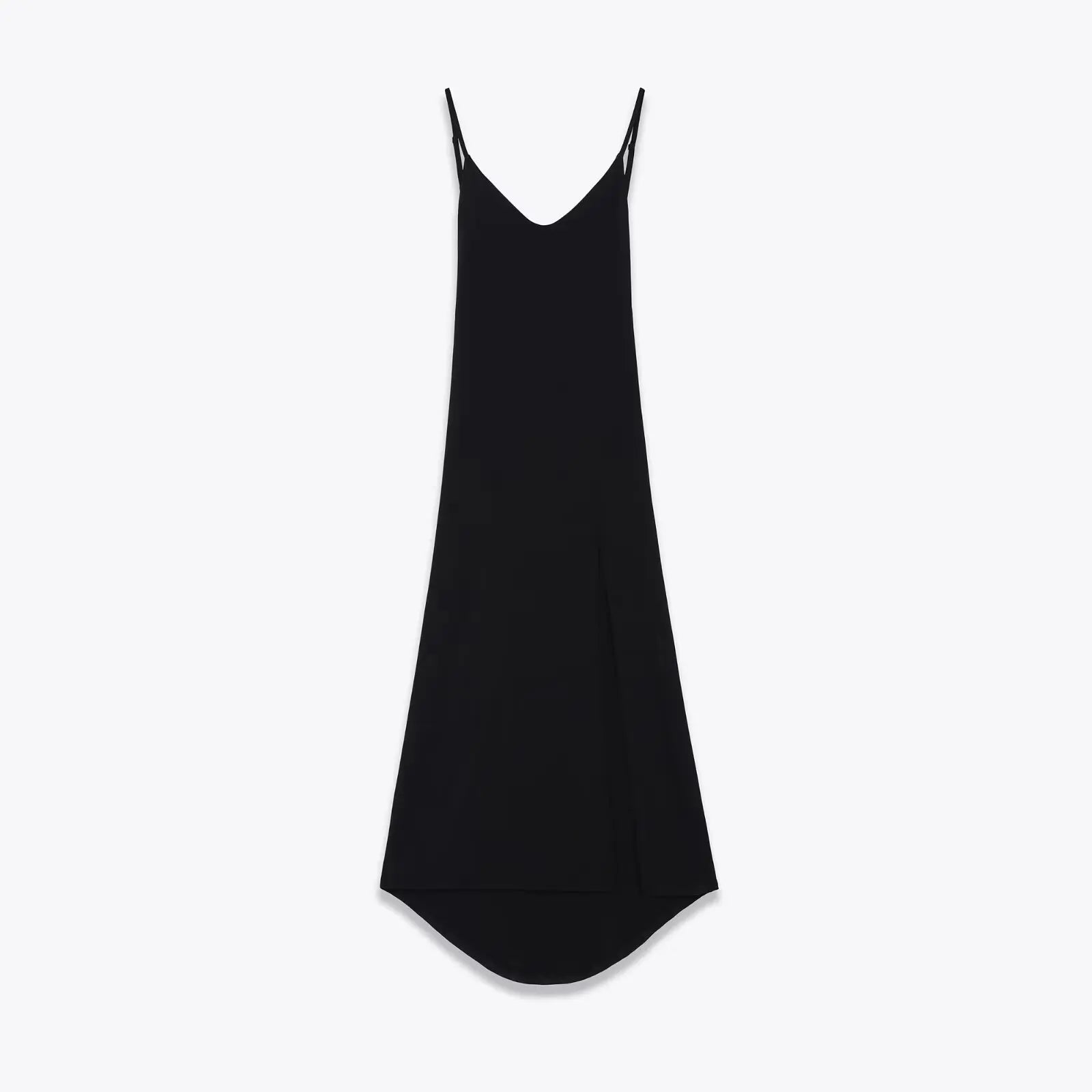 Backless Spaghetti Straps Black Long Dresses For Hem Slit V Neck A-line Party Sexy Maxi Vestidos