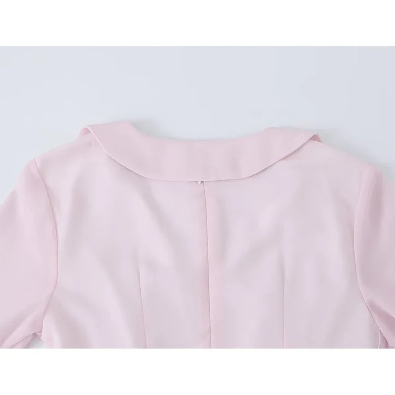 Pink Chiffon Mini Dresses