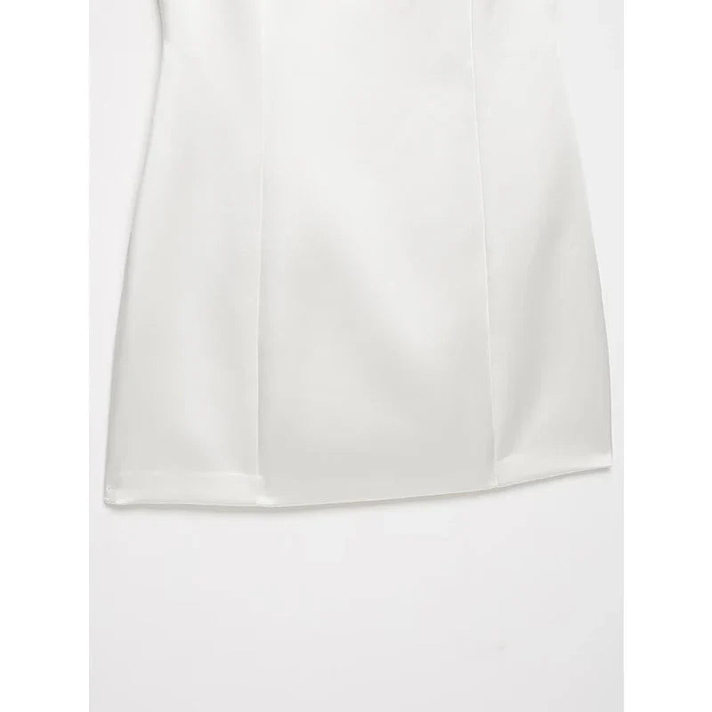 Modern Elegant White Cheongsam Mini Dresses