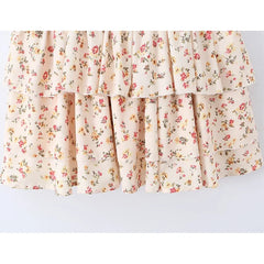 Summer French Sweet Floral Corset Mini Dresses