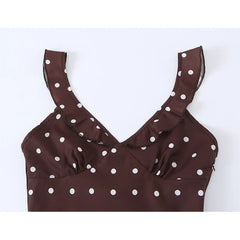 Brown Polka Dot Mini Dresses