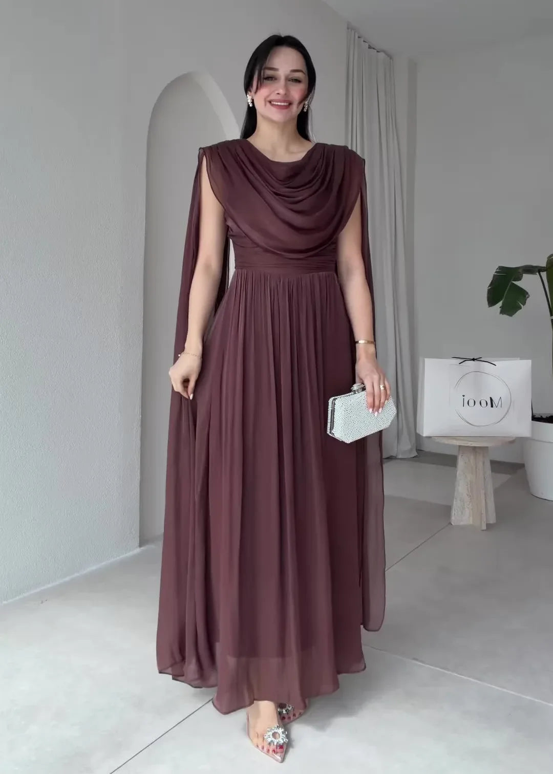 Round Neck Sleeveless Ribbon Patchwork Elegant Long Dresses