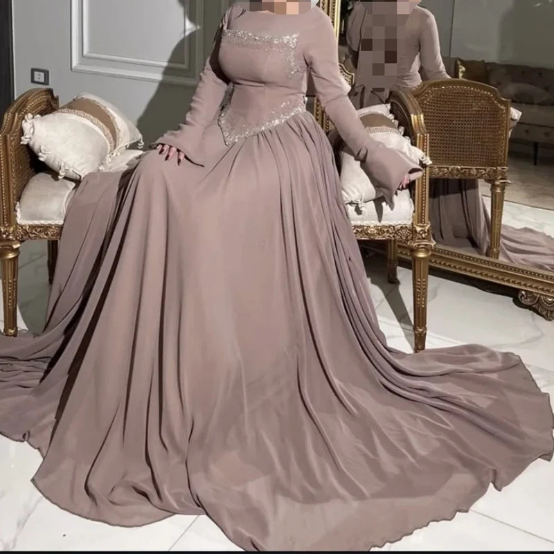 Middle Eastern Casual Long Sleeve Swing Dresses