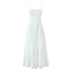 Sexy Spaghetti Straps Blue White Summer Holiday Dresses