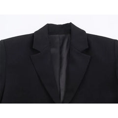 Lace Trim Black Blazer Dresses