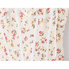 Summer French Sweet Floral Corset Mini Dresses