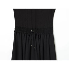 Patchwork Black Long Dresses