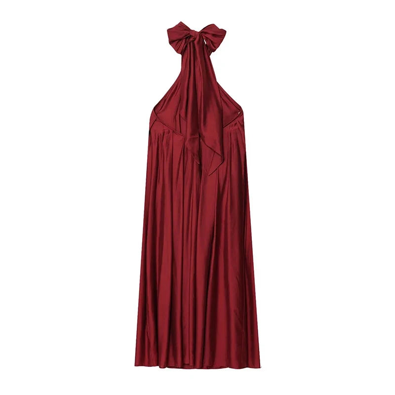 Temperament Sexy Backless Halter Long Dresses