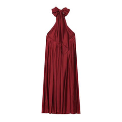 Temperament Sexy Backless Halter Long Dresses