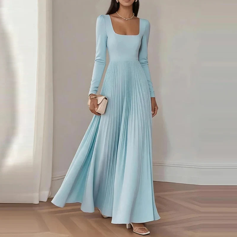 Lady Square Neck Long Sleeve Banquet Dresses