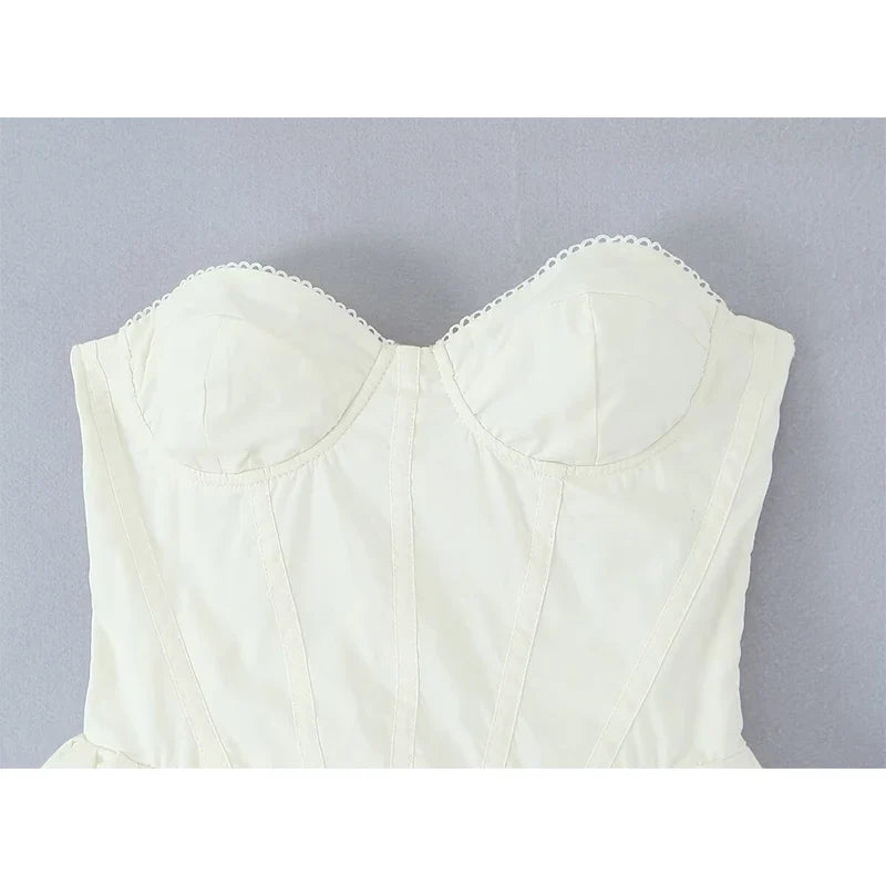 Sexy Beige Mini Strapless Dresses