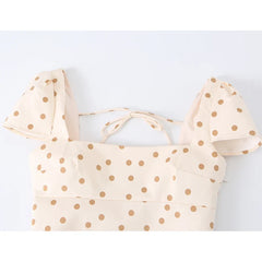 Polka Dot Backless Bow Decoration Mini Dresses