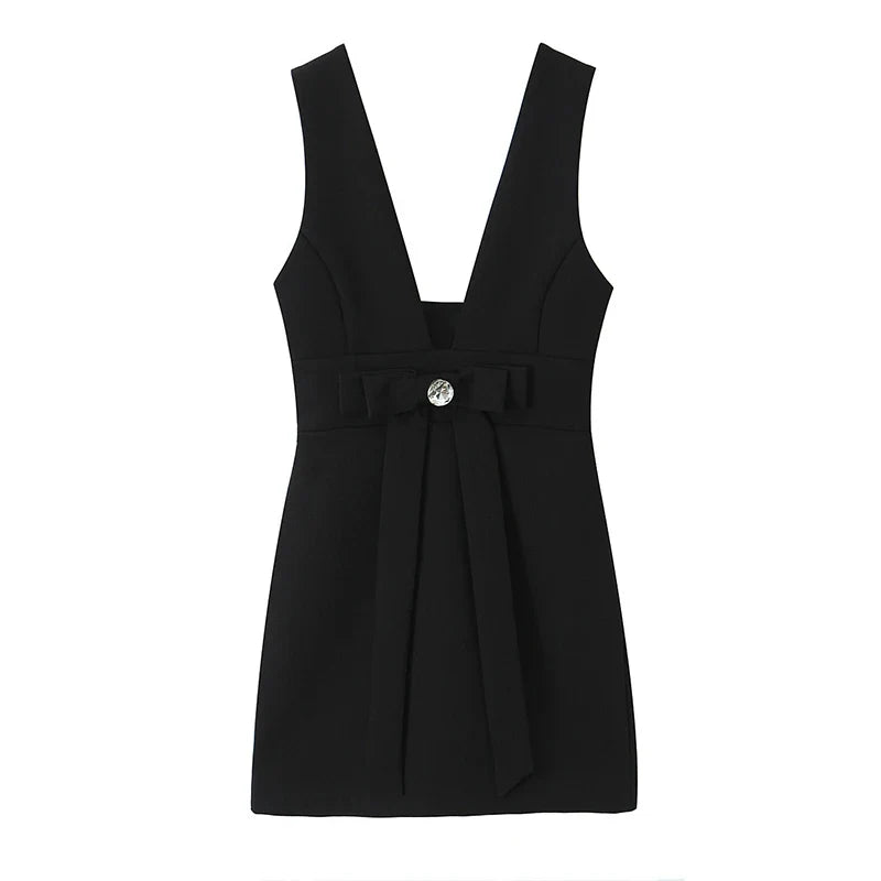 Sexy Backless Elegant Black Tank Mini Dresses
