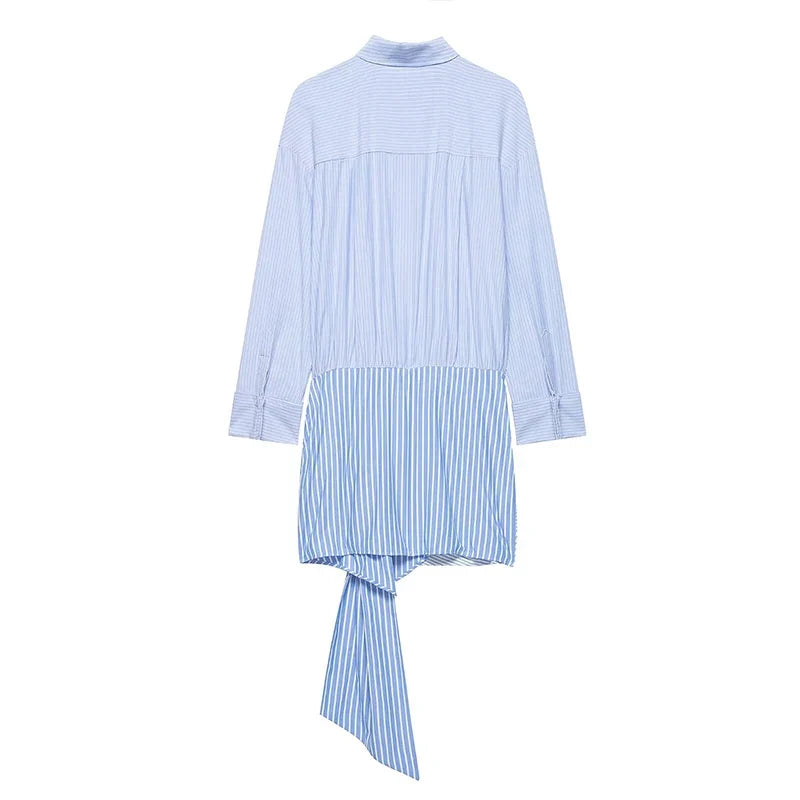 Long Sleeve Striped Shirt Dresses