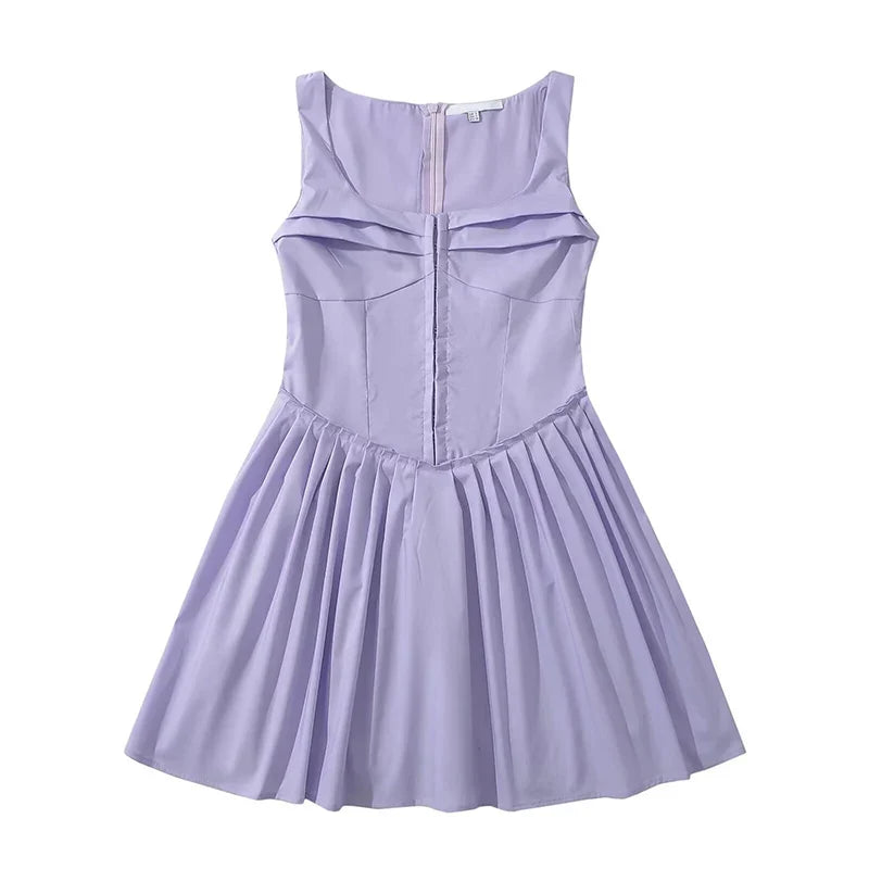 Summer Elegant Party Dresses Arrival Solid Hem Pleated A-line Birthday Dresses