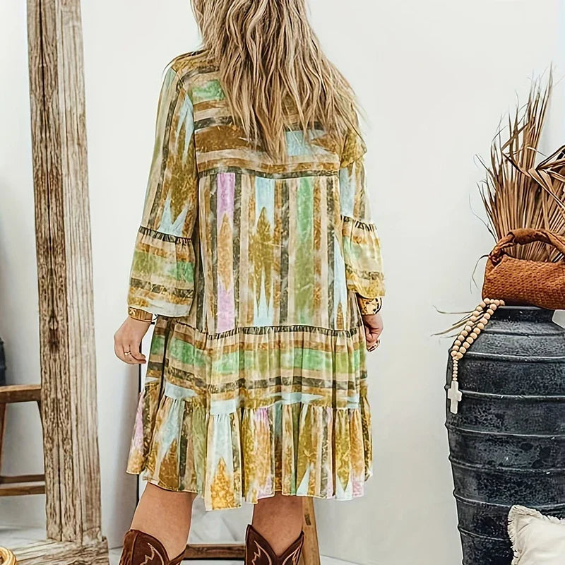 Bohemian Style Loose Fit Pleated Dresses