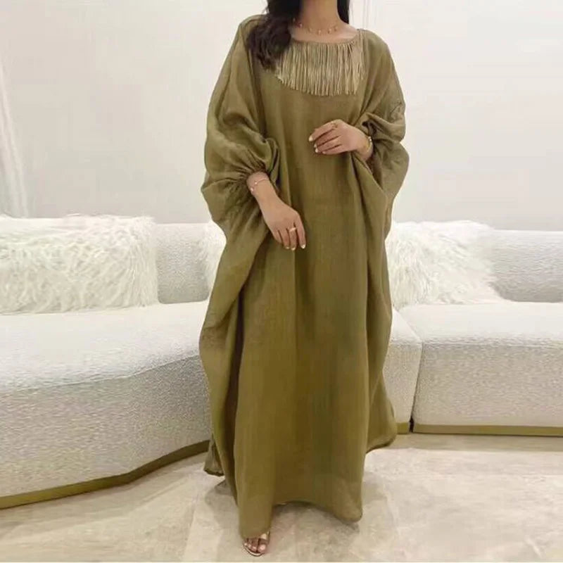Vintage O Neck Mesh Long Dresses