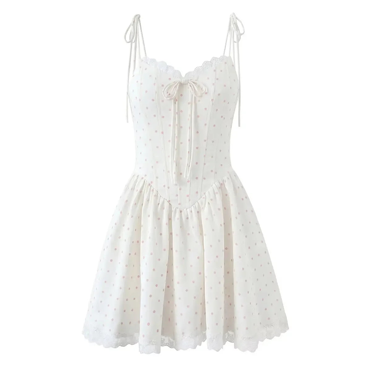 French Retro Temperament Polka Dot Camisole Dresses