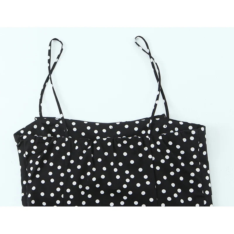 Summer Sexy Spaghetti Straps Mini Polka Dot Dress