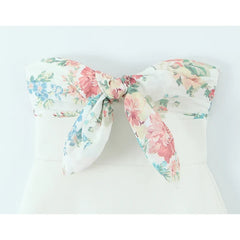 Summer Sexy Off Shoulder Printed Scarf Short Dresses Elegant White Strapless Mini Dresses