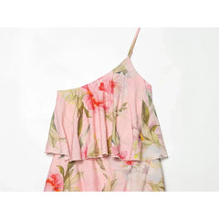 Romantic Floral Print Tiered Ruffle Boho Summer Dresses