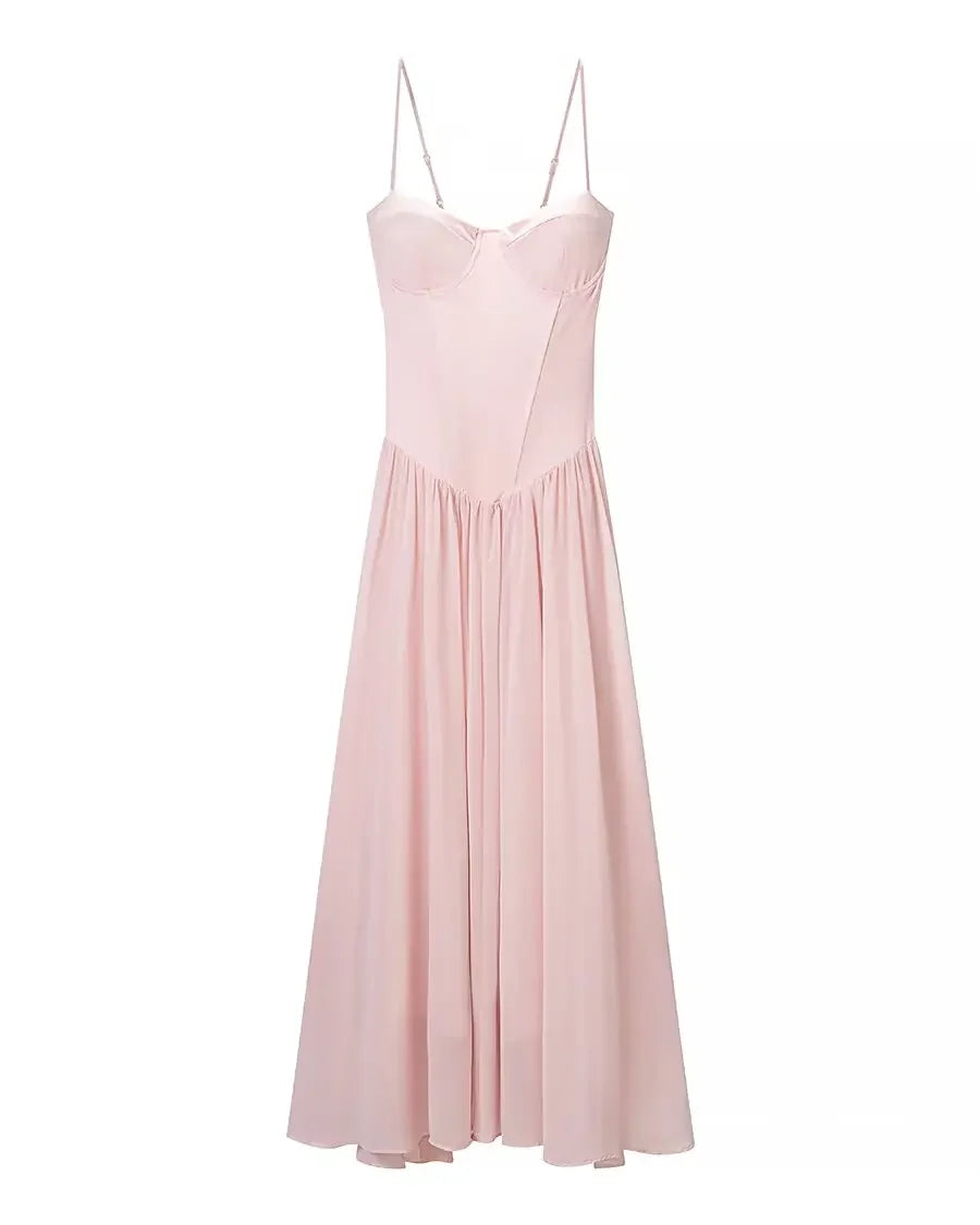 Pink Corset Maxi Dresses