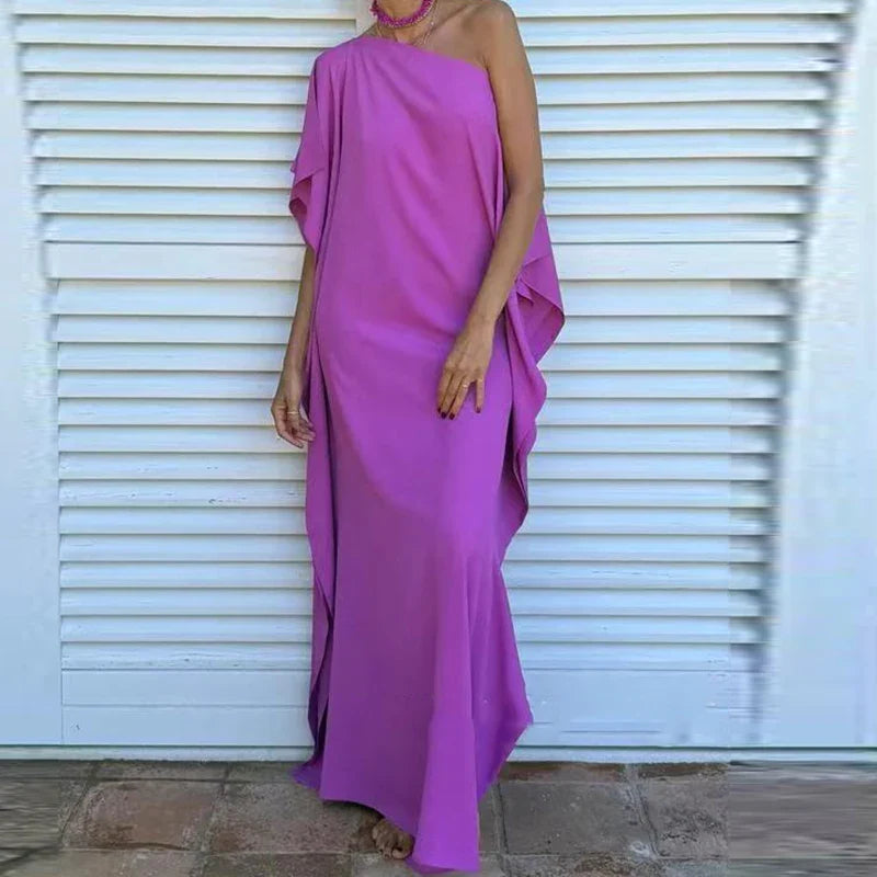 Off Shoulder Hollow Robe Dresses