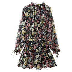 Multicolored Floral Print Mini Dresses