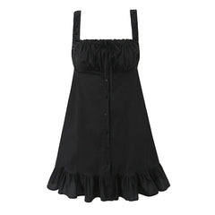 Black White Cotton Sleeveless Dresses