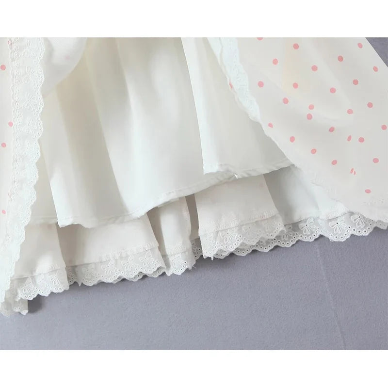French Retro Temperament Polka Dot Camisole Dresses