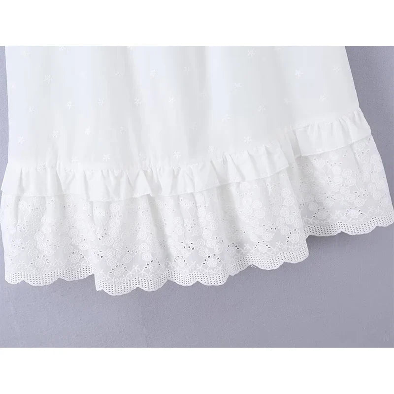 Tie Strap White Mini Dresses